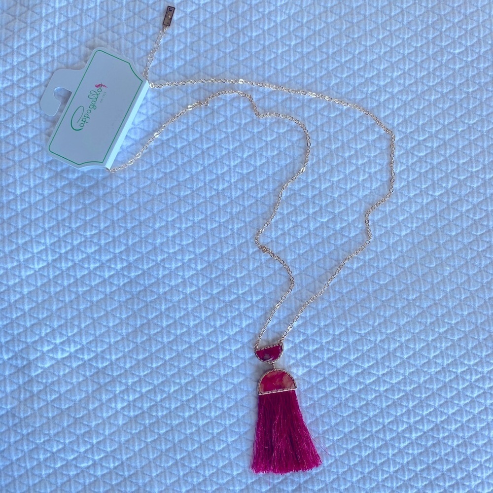 Cappagallo Pink Tassel Pendant Necklace